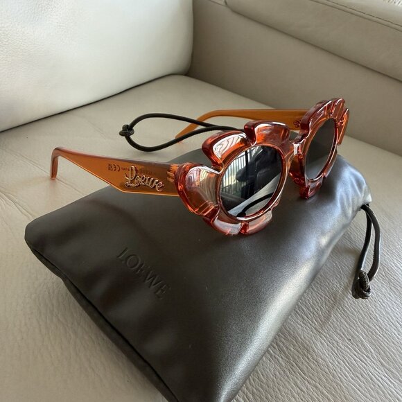NEW Loewe Orange Flower Sunglasses 100% Authentic